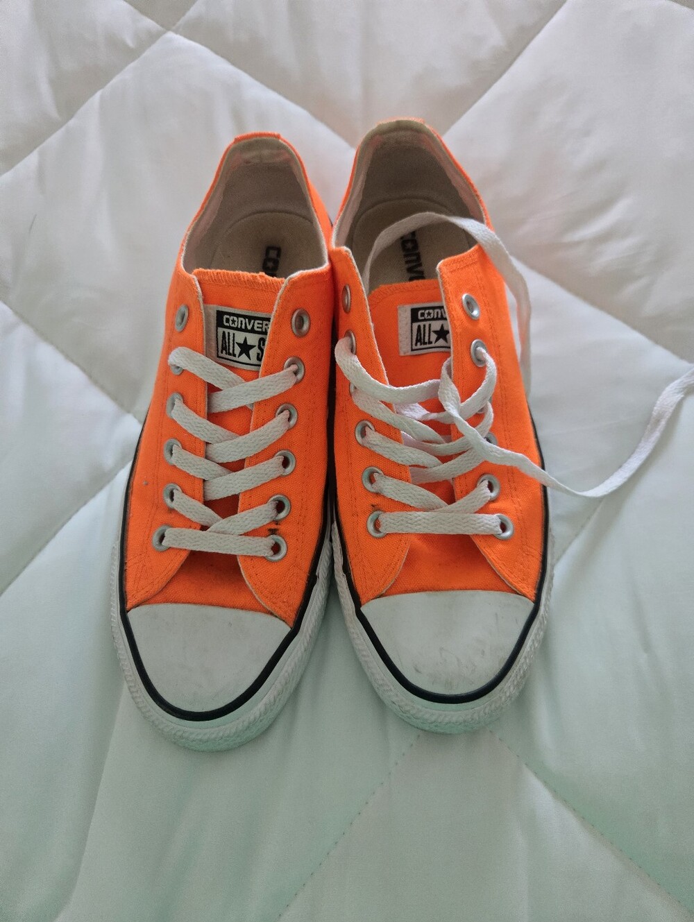 Converse Neon Orange Low Top All Star Sneakers Womens Size 8 Mens Size 6